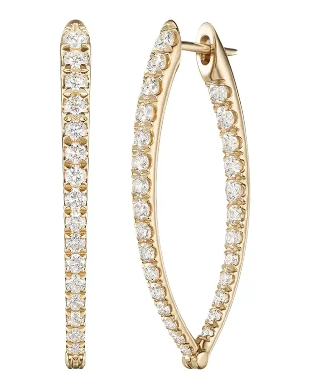 18K Cristina Earrings with Diamonds, Medium