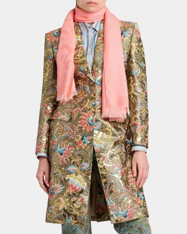 Etro Floral Cotton-Blend Scarf | Thumbnail 2 Etro Floral Cotton-Blend Scarf | Thumbnail 2