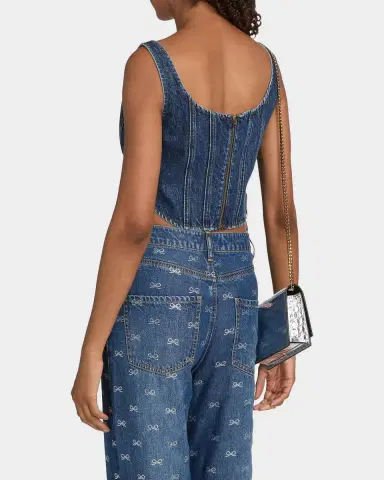 Self-Portrait Denim Corset Top | Thumbnail 3 Self-Portrait Denim Corset Top | Thumbnail 3