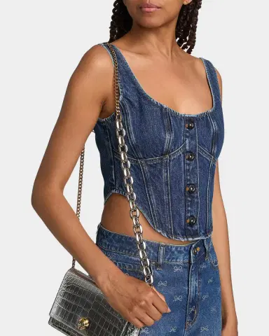 Self-Portrait Denim Corset Top | Thumbnail 5 Self-Portrait Denim Corset Top | Thumbnail 5