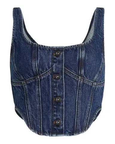Self-Portrait Denim Corset Top | Thumbnail 1 Self-Portrait Denim Corset Top | Thumbnail 1
