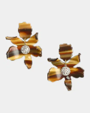 Lele Sadoughi Small Crystal Lily Earrings | Thumbnail 2