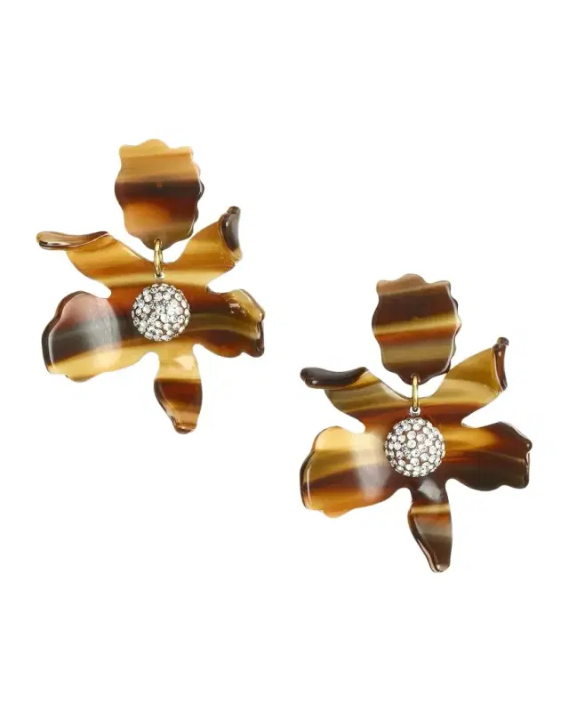 Small Crystal Lily Earrings