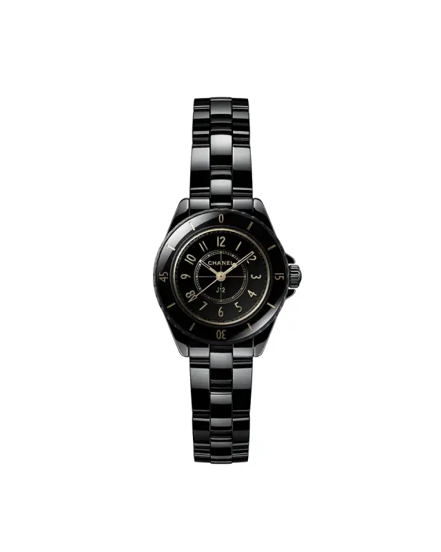 CHANEL J12 GOLDEN BLACK WATCH, 28 MM