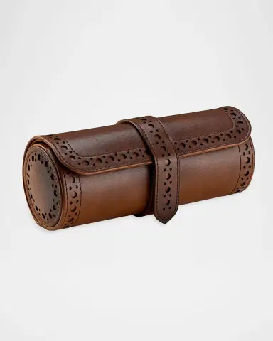 Wolf Vegan Leather Brogue Triple Watch Roll | Thumbnail 2