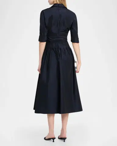 Rickie Freeman for Teri Jon Pleated A-Line Midi Dress | Thumbnail 3 Rickie Freeman for Teri Jon Pleated A-Line Midi Dress | Thumbnail 3
