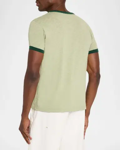 Sanderlak Men's Contrast-Rib Logo Crewneck T-Shirt | Thumbnail 3 Sanderlak Men's Contrast-Rib Logo Crewneck T-Shirt | Thumbnail 3