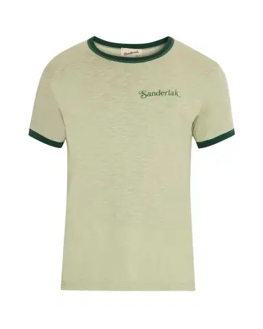 Sanderlak Men's Contrast-Rib Logo Crewneck T-Shirt | Thumbnail 1 Sanderlak Men's Contrast-Rib Logo Crewneck T-Shirt | Thumbnail 1