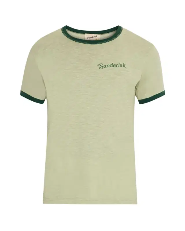 Men 's Contrast-Rib Logo Crewneck T-Shirt