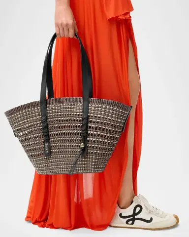 Loewe x Paula's Ibiza Braid Medium Woven Basket Tote Bag | Thumbnail 2