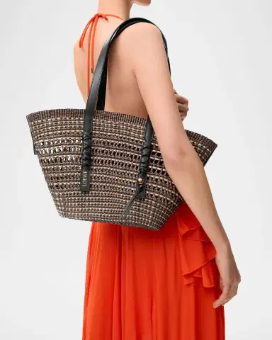 Loewe x Paula's Ibiza Braid Medium Woven Basket Tote Bag | Thumbnail 5