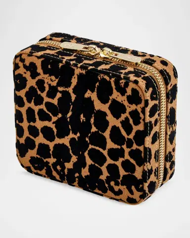 Wolf Savanna Leopard Print Jewelry Zip Case | Thumbnail 3