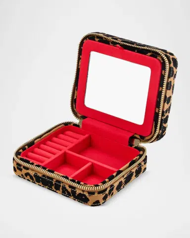 Wolf Savanna Leopard Print Jewelry Zip Case | Thumbnail 4