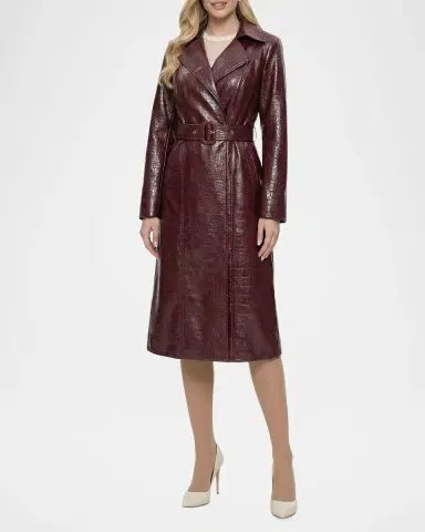 Gorski Select Leather Croco-Embossed Trench Coat | Thumbnail 4 Gorski Select Leather Croco-Embossed Trench Coat | Thumbnail 4