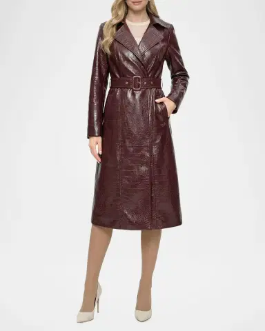 Gorski Select Leather Croco-Embossed Trench Coat | Thumbnail 5 Gorski Select Leather Croco-Embossed Trench Coat | Thumbnail 5