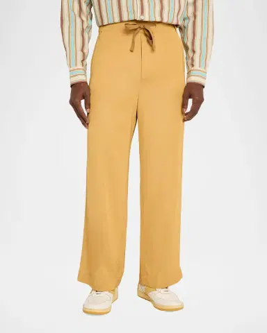 Sanderlak Men's Viscose Wide-Leg Drawstring Pants | Thumbnail 4 Sanderlak Men's Viscose Wide-Leg Drawstring Pants | Thumbnail 4