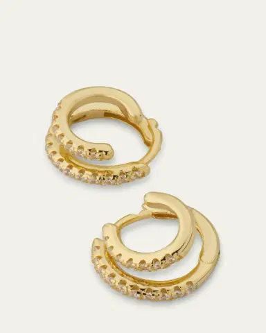 Shashi Katerina Double Huggie Hoop Earrings | Thumbnail 3