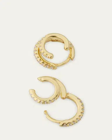 Shashi Katerina Double Huggie Hoop Earrings | Thumbnail 4
