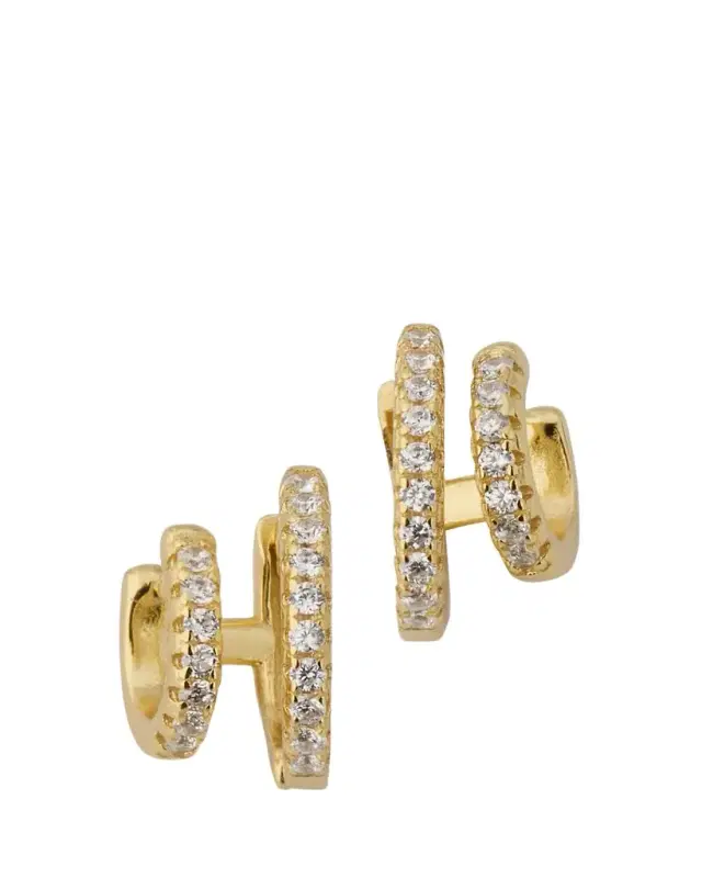 Katerina Double Huggie Hoop Earrings