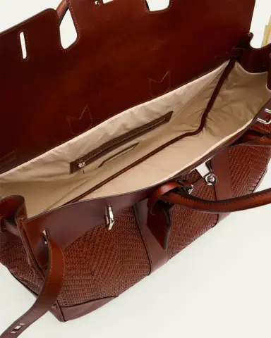 Brunello Cucinelli Men's Braided Leather Duffel Bag | Thumbnail 4 Brunello Cucinelli Men's Braided Leather Duffel Bag | Thumbnail 4