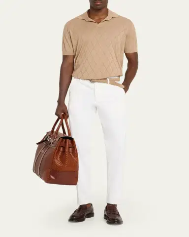 Brunello Cucinelli Men's Braided Leather Duffel Bag | Thumbnail 5 Brunello Cucinelli Men's Braided Leather Duffel Bag | Thumbnail 5