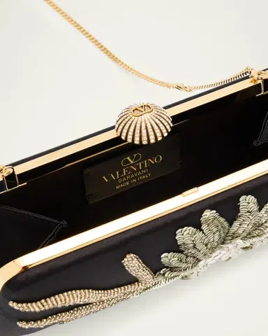Valentino Garavani Carry Secrets Sequin Floral Satin Clutch Bag | Thumbnail 3 Valentino Garavani Carry Secrets Sequin Floral Satin Clutch Bag | Thumbnail 3