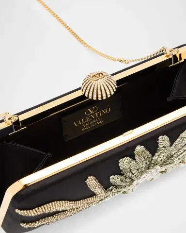 Valentino Garavani Carry Secrets Sequin Floral Satin Clutch Bag | Thumbnail 7 Valentino Garavani Carry Secrets Sequin Floral Satin Clutch Bag | Thumbnail 7