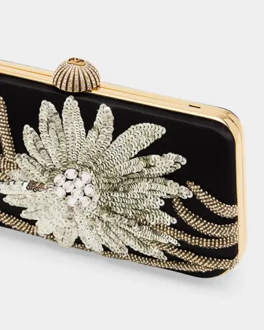 Valentino Garavani Carry Secrets Sequin Floral Satin Clutch Bag | Thumbnail 9 Valentino Garavani Carry Secrets Sequin Floral Satin Clutch Bag | Thumbnail 9