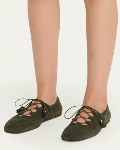 Church's Rhea Suede Lace-Up Ballerina Flats | Thumbnail 4