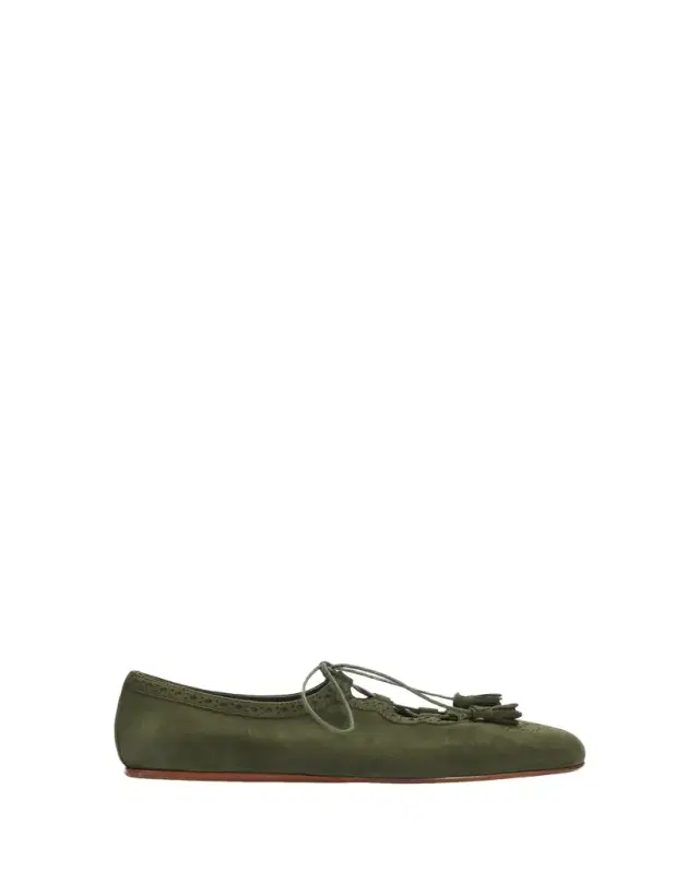 Church's Rhea Suede Lace-Up Ballerina Flats