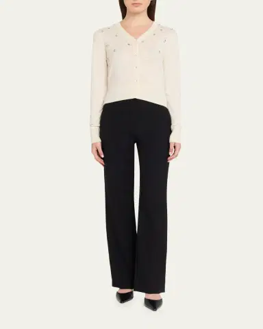 PRABAL GURUNG Celestial Embroidered Silk-Cashmere V-Neck Cardigan | Thumbnail 2 PRABAL GURUNG Celestial Embroidered Silk-Cashmere V-Neck Cardigan | Thumbnail 2