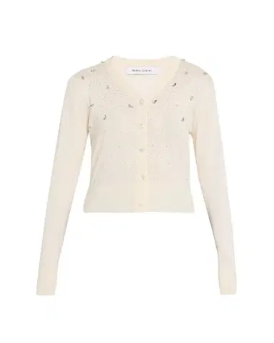 PRABAL GURUNG Celestial Embroidered Silk-Cashmere V-Neck Cardigan | Thumbnail 1 PRABAL GURUNG Celestial Embroidered Silk-Cashmere V-Neck Cardigan | Thumbnail 1