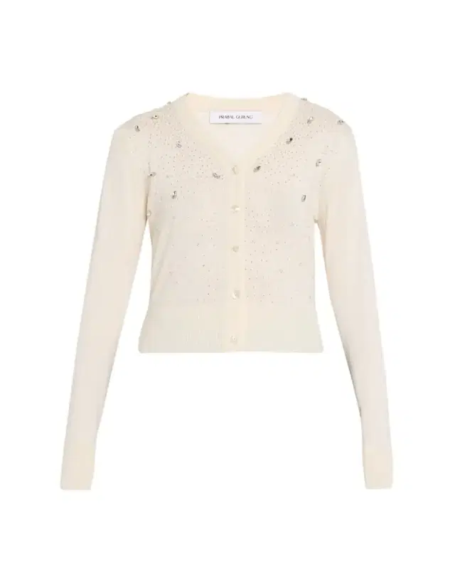 Prabal Gurung Celestial Embroidered Silk-Cashmere V-Neck Cardigan