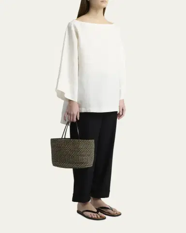 The Row Beau Tote Bag in Raffia & Leather | Thumbnail 4 The Row Beau Tote Bag in Raffia & Leather | Thumbnail 4