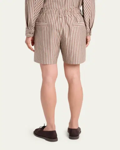 Homme Plissé Issey Miyake Men's Multi-Stripe Jersey Flat-Front Shorts | Thumbnail 3