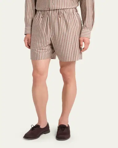 Homme Plissé Issey Miyake Men's Multi-Stripe Jersey Flat-Front Shorts | Thumbnail 4