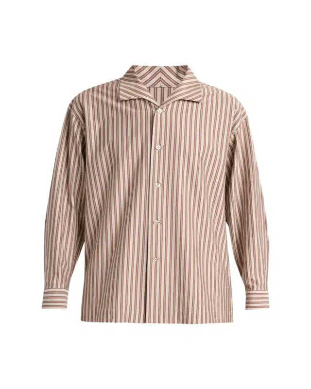 Homme Plisse Issey Miyake Men's Multi-Stripe Polyester Button-Down Shirt