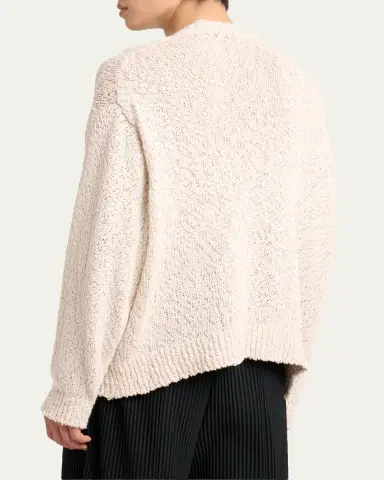 Homme Plissé Issey Miyake Men's Risotto Cotton Texture-Knit Crewneck Sweater | Thumbnail 3 Homme Plissé Issey Miyake Men's Risotto Cotton Texture-Knit Crewneck Sweater | Thumbnail 3