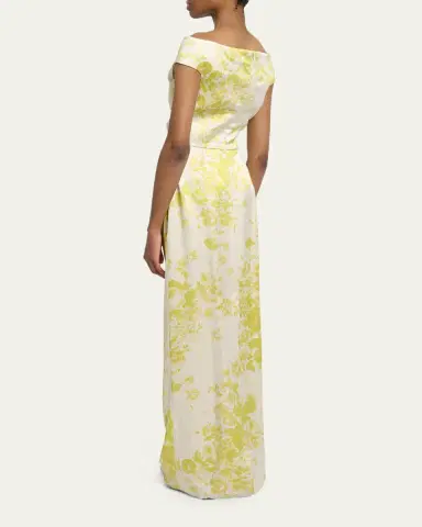 Erdem Ruched Off-Shoulder Column Gown | Thumbnail 3
