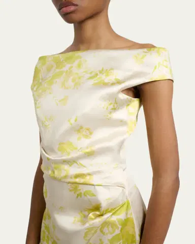 Erdem Ruched Off-Shoulder Column Gown | Thumbnail 5