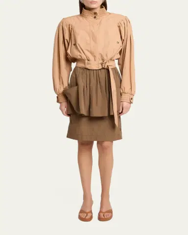 Chloé Technical Cotton Puff-Sleeve Crop Jacket | Thumbnail 2 Chloé Technical Cotton Puff-Sleeve Crop Jacket | Thumbnail 2