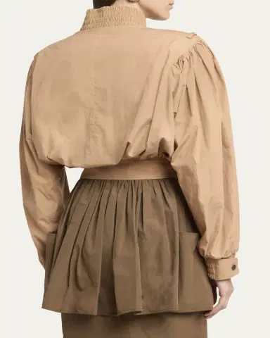 Chloé Technical Cotton Puff-Sleeve Crop Jacket | Thumbnail 3 Chloé Technical Cotton Puff-Sleeve Crop Jacket | Thumbnail 3