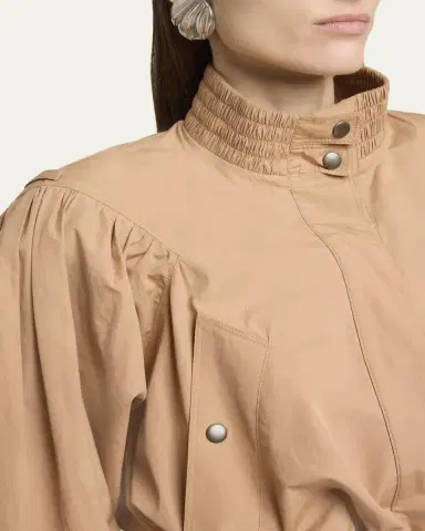 Chloé Technical Cotton Puff-Sleeve Crop Jacket | Thumbnail 5 Chloé Technical Cotton Puff-Sleeve Crop Jacket | Thumbnail 5