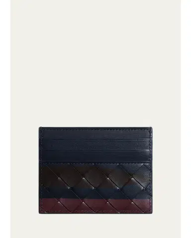 Bottega Veneta Men's Intrecciato Airbrushed Card Holder | Thumbnail 1