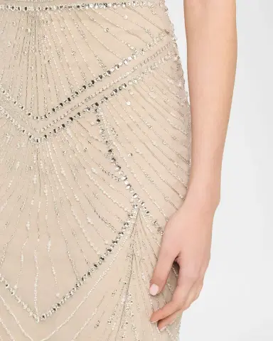 PAMELLA ROLAND Embroidered Tulle Halter Gown | Thumbnail 9