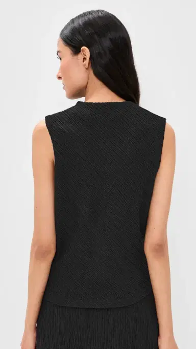 Vince Shadow Grid Cowl Neck Top Black | Thumbnail 3 Vince Shadow Grid Cowl Neck Top Black | Thumbnail 3