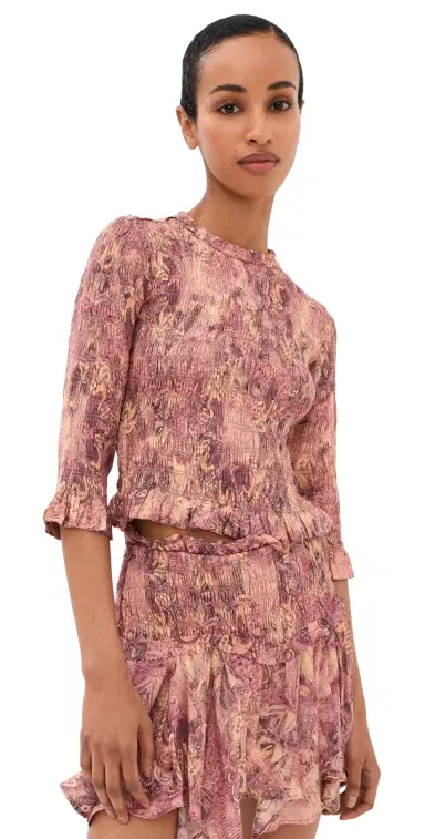 Isabel Marant Carola Silk Top Pink | Thumbnail 1 Isabel Marant Carola Silk Top Pink | Thumbnail 1