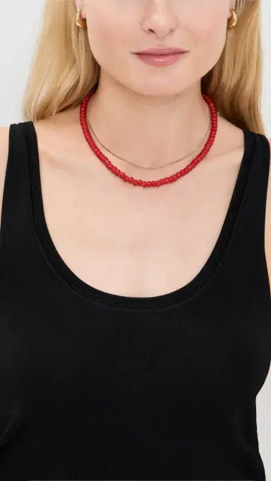 Shashi Rojo Necklace Red One Size | Thumbnail 3