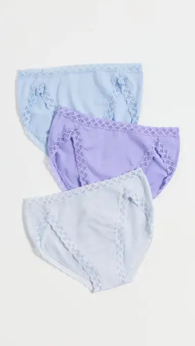 Natori Bliss French Cut Panties 3 Pack Frost Sky/Blue Mst/Violet Tulip M | Thumbnail 2
