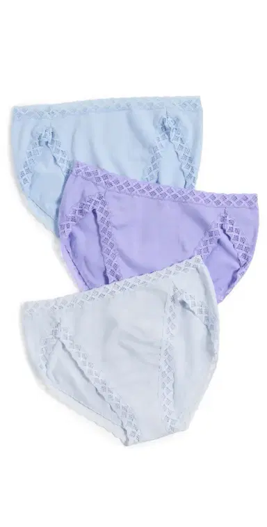 Natori Bliss French Cut Panties 3 Pack Frost Sky/Blue Mst/Violet Tulip M | Thumbnail 1